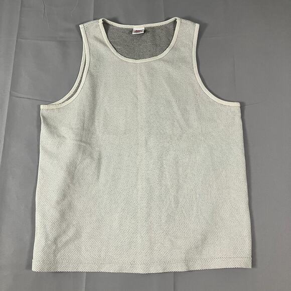 Vintage Speedo Mesh Tank Top Men’s Large White Athletic USA Made - Picture 1 of 9